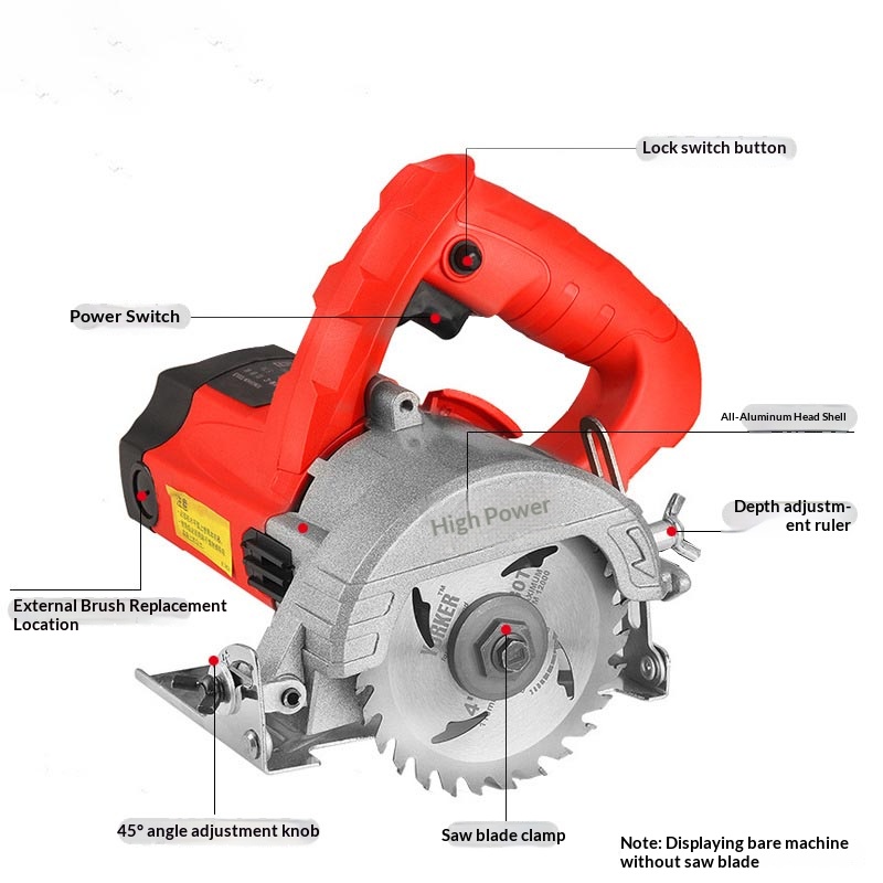 Stone cutting machine, tile portable high-power cutting machine, household metal and wood multi-function stone slotting electric saw